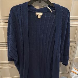 Navy Blue Open-Front Cardigan
